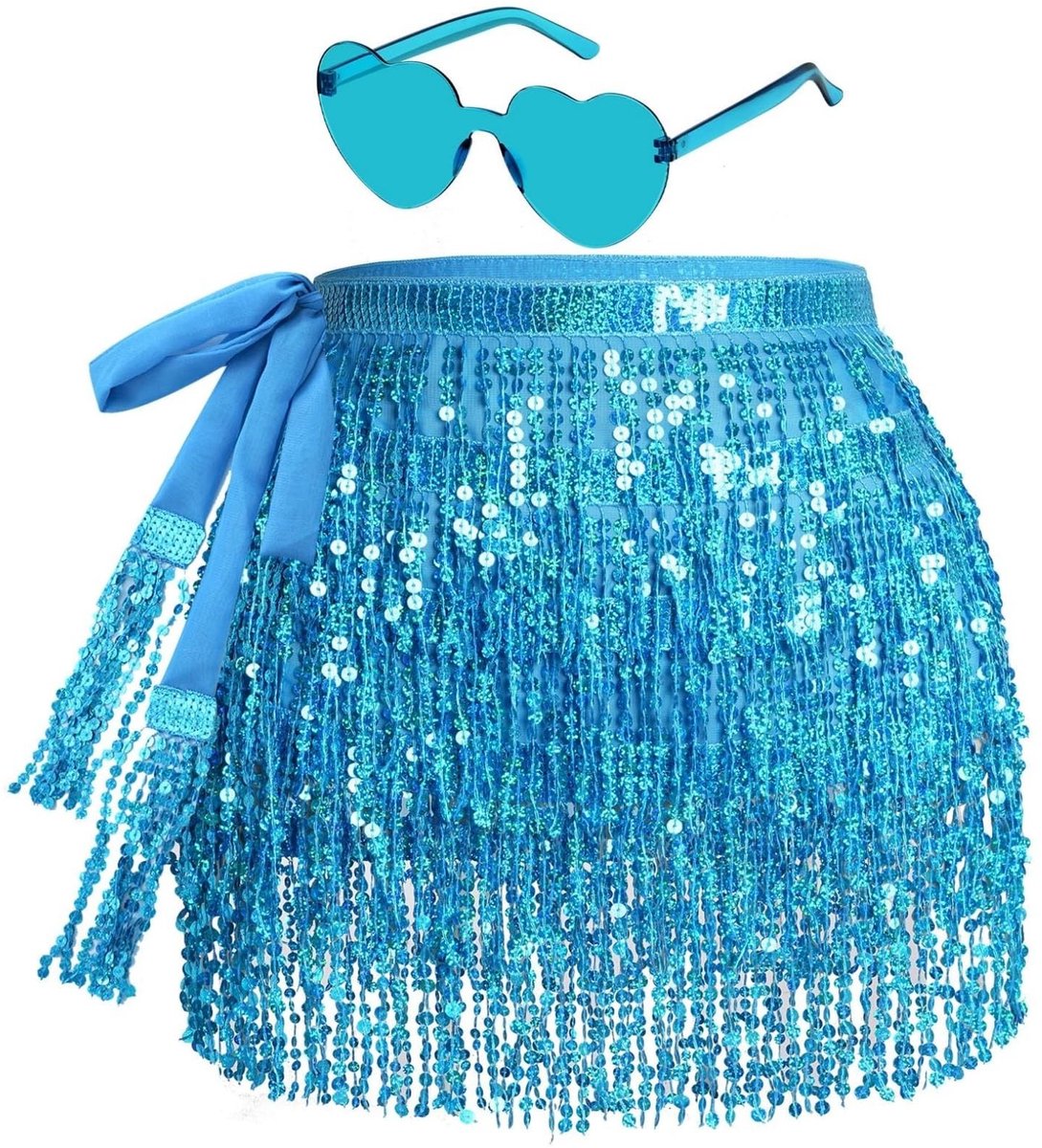 Dailygoods - Glitterrok voor Dames met Franjes voor Rave en Dans