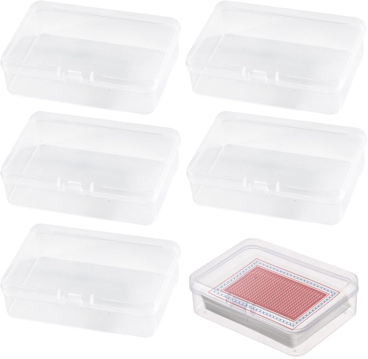 Dailygoods - Dailygoody - Speelkaartdoos - Transparante speelkaarthoesjes - Duurzaam en flexibel - Set van 5 - Perfect voor opslag van speelkaarten - Geschikt