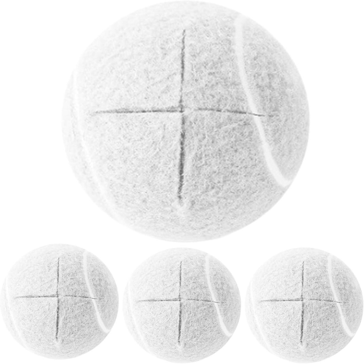 Vloerbeschermers Tennisbal - Meubelglijders - Stil Meubilair - Dubbele Bescherming - 6.5 cm - Wit