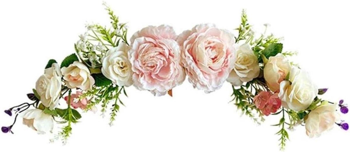 Kunstmatige Pioen Swag - Nep Bloemen - Bruiloft Decoratie - Levendig en Levensecht - 50 cm
