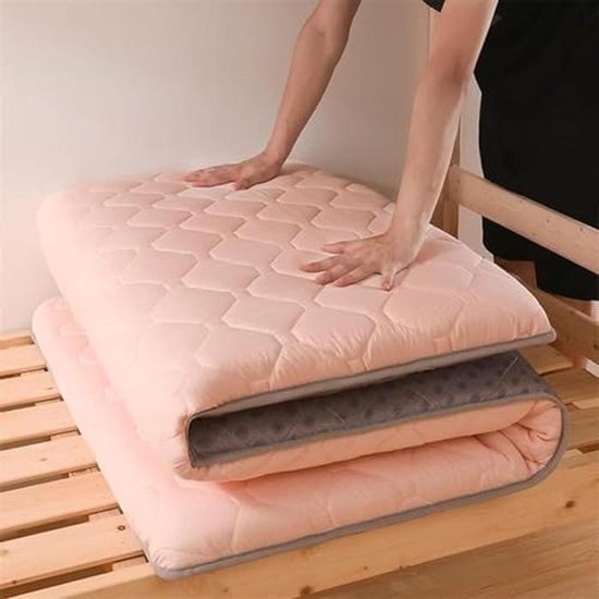 Draagbare Futonmatras - Vloermat - Logeren en loungen - Opvouwbaar en compact - 90 x 200 cm - Grijs — afbeelding 3