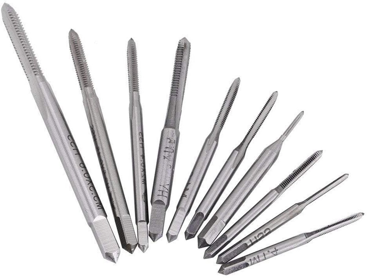 Complete Mini Tapset van 10 Stuks voor Precisiewerk - M1 tot M3, Ideaal voor Klokken en Modelbouw