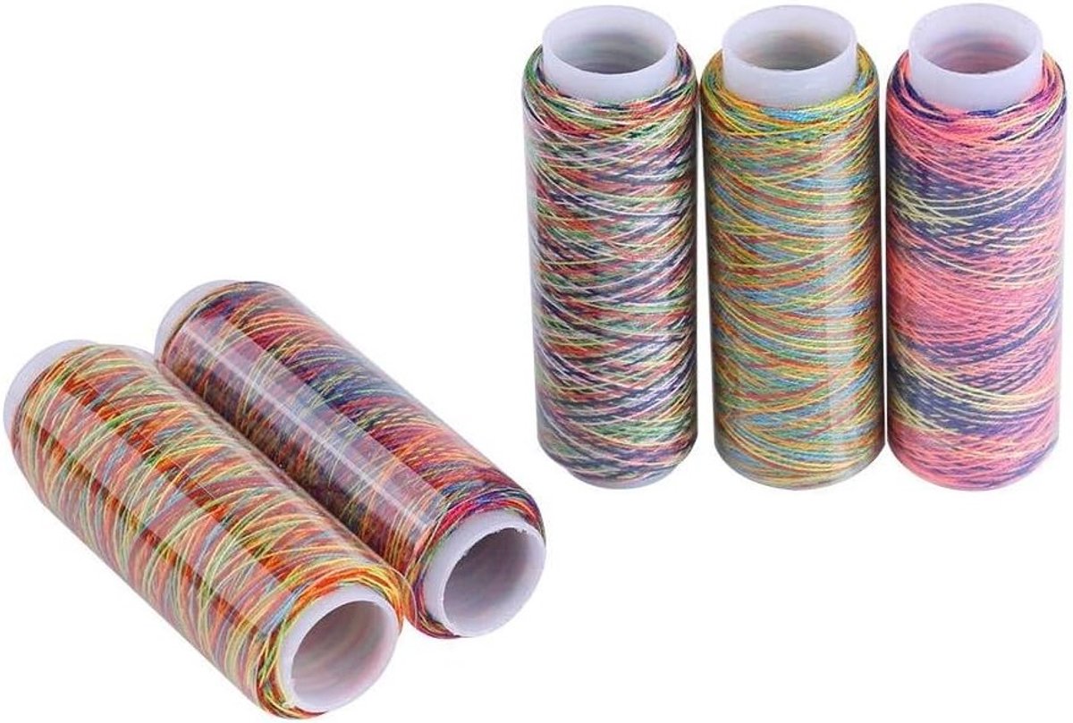 Multicolor Gradient Garment Accessory: 5 Stuks Kleurige Borduur- en Quiltdraden voor Naai- en Handwerkgebruik