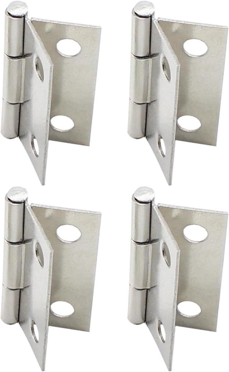 Mini Vouwscharnieren - Kast Scharnieren - Kast Reparatie - Roestvrij Staal - 25 x 25 mm - Zilverkleurig