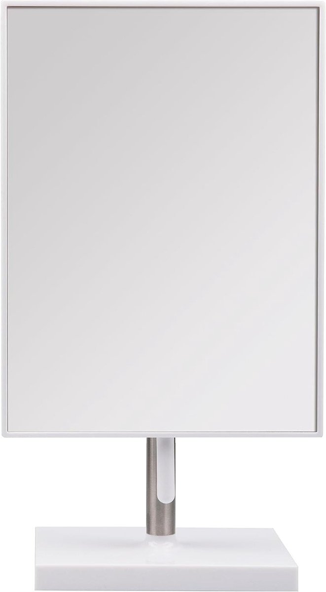 Cosmetische Spiegel - Make-up Spiegel - Schoonheidsroutine - Draaibaar - 21.5 x 16 cm - Wit Metaal