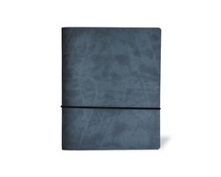 Notitieboek LOOP - Notitieboek A5 - Hervulbaar Notebook - Logboek - Journal - Gelinieerd - Circulair Leer - Nacht Blauw | MADE out of