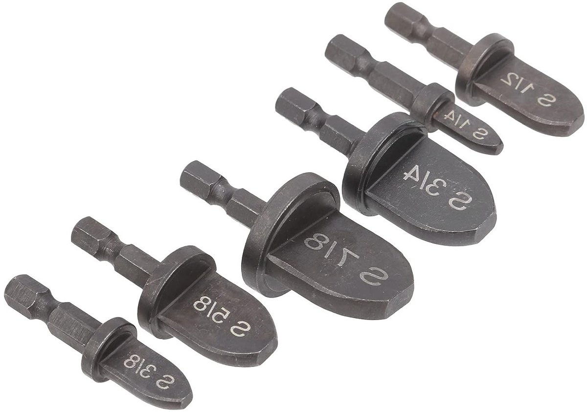 Set van 6 Handgereedschappen voor het Boren en Uitbreiden van Koperbuizen met Diverse Bits en Hex Handvat