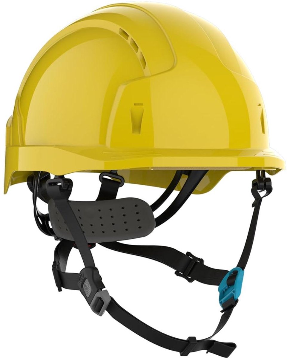 Veiligheidshelm - Werkhelm Klimhelm - Werken op hoogte - Dubbele Standaard Certificering - 395 g - Geel