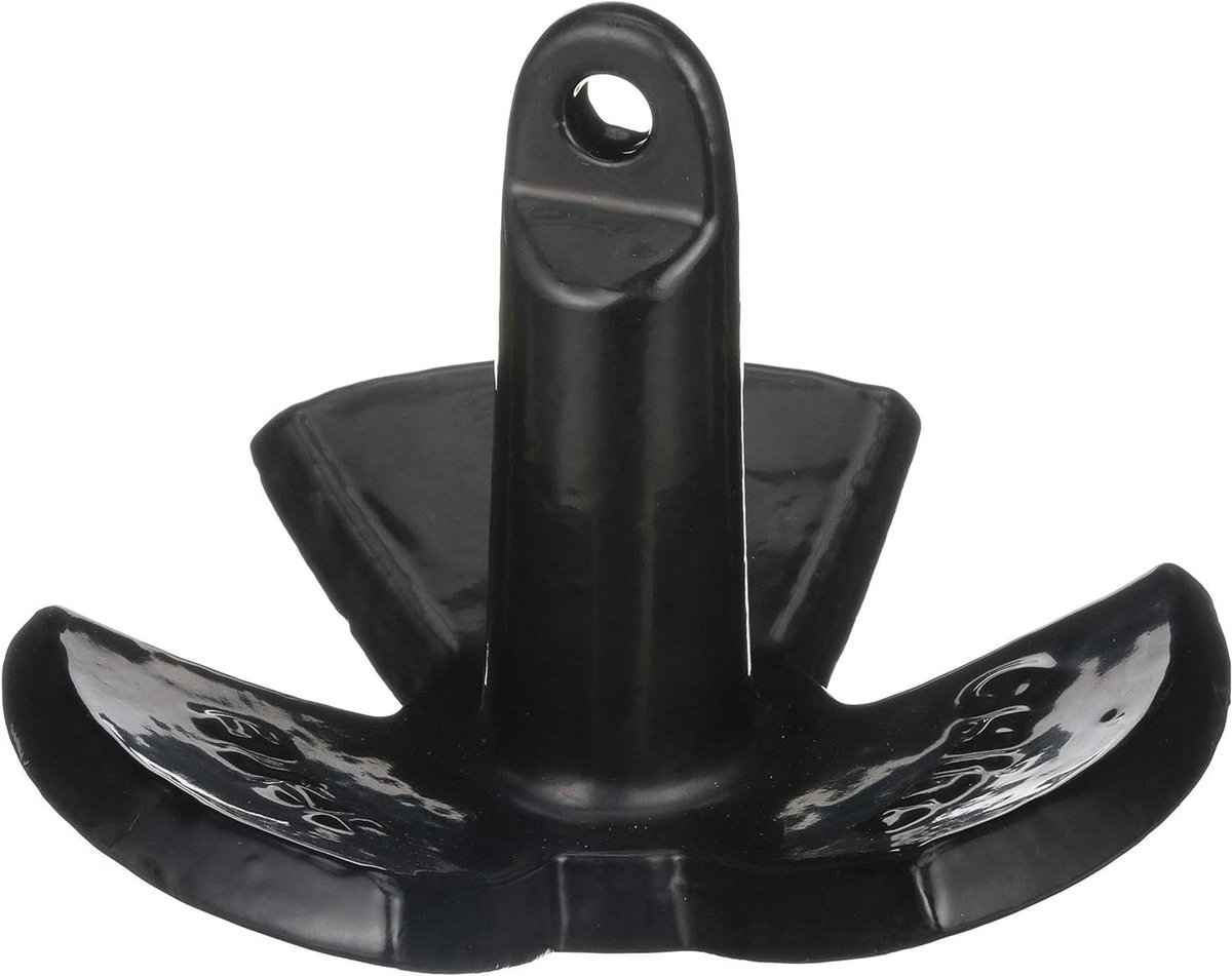 Rivieranker - Bootanker Modderanker - Boot Verankeren - PVC Gecoat - 68 kg - Zwart