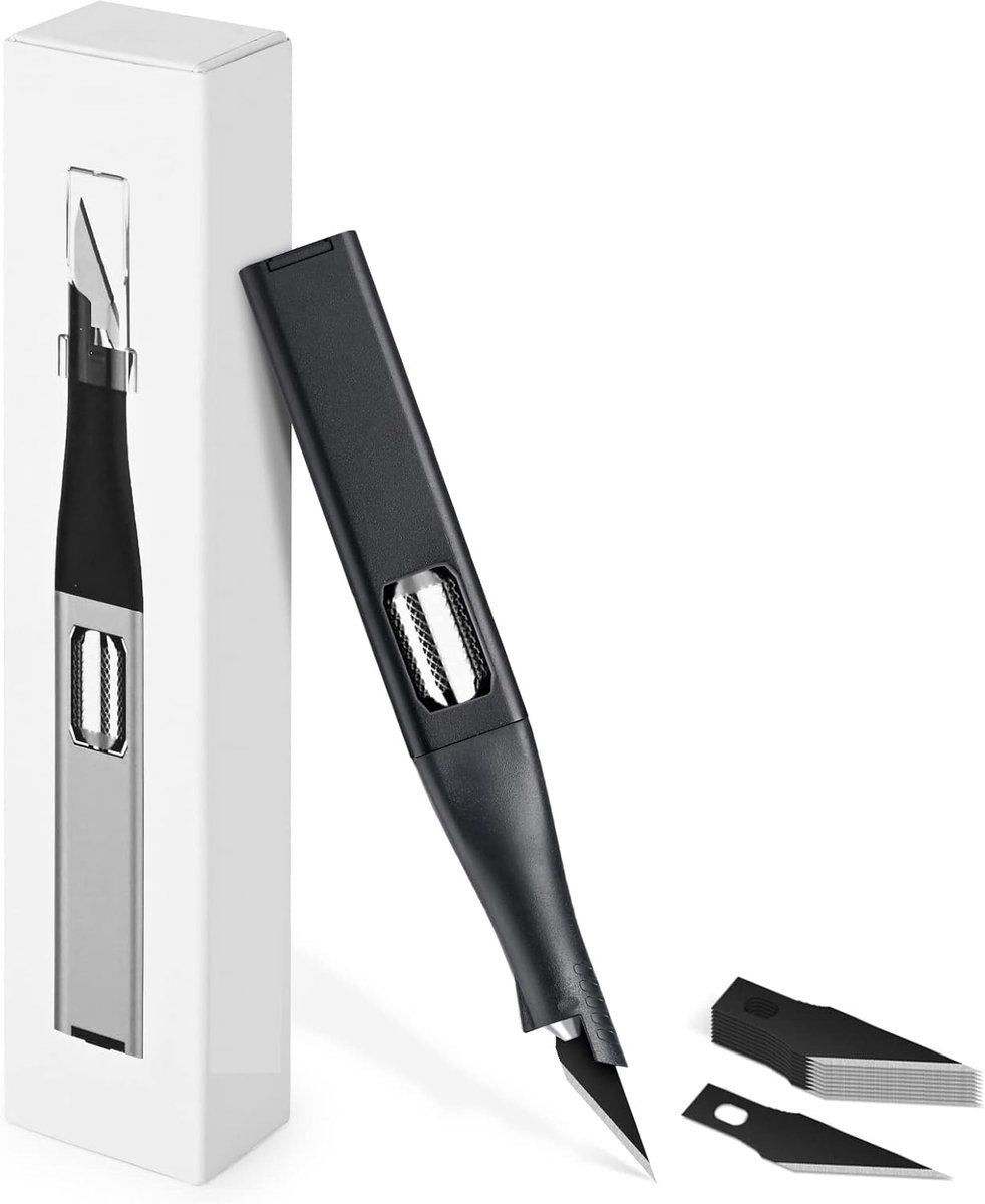 Professionele Scalpel Set met 10 Vervangbladen - Anti-Roest Olie Film - Aluminium Legering Handvat - Scalpel Gereedschap voor Ambachten en Beeldhouwen