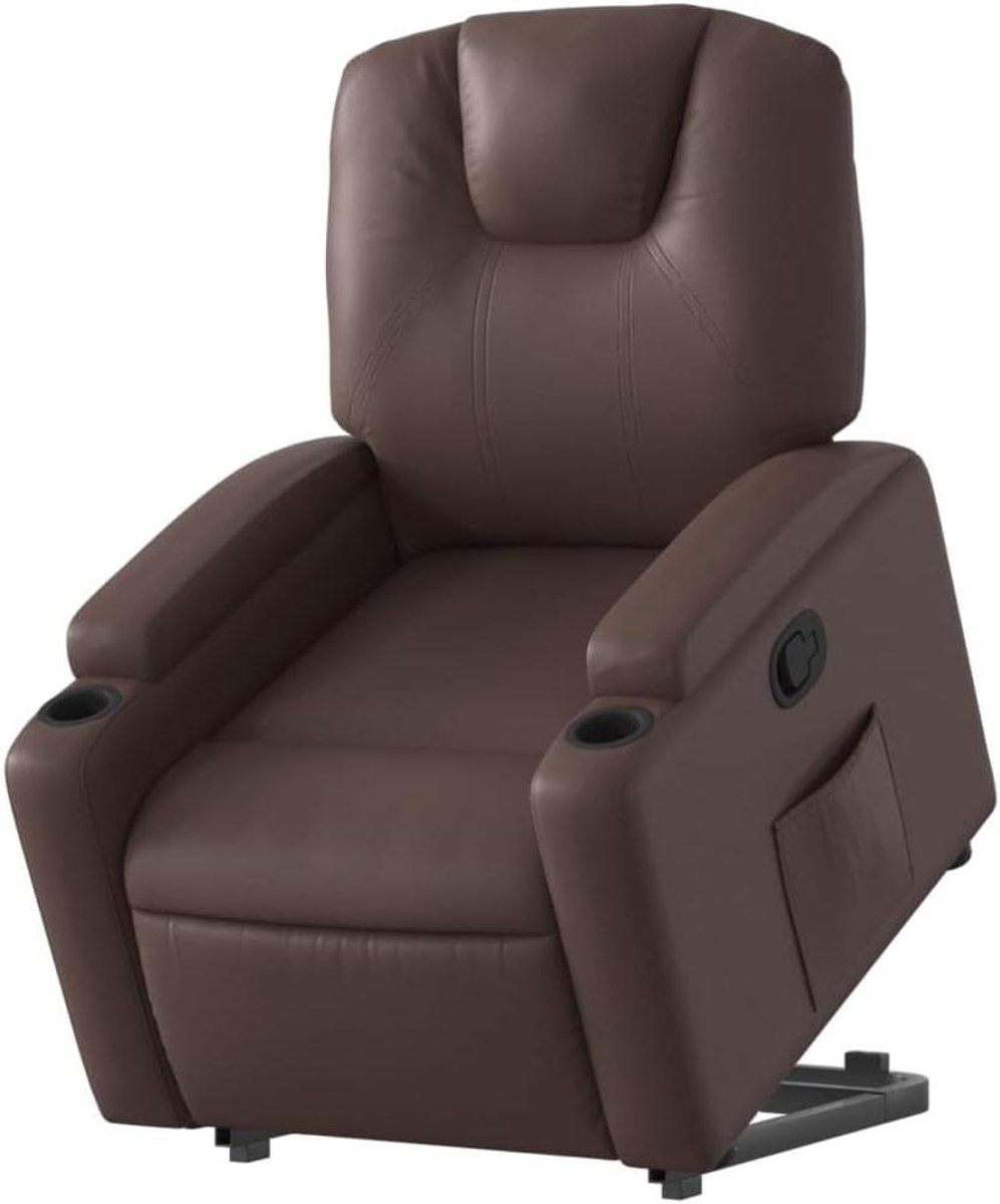 Sta-op-fauteuil - Verstelbare stoel - Ouderen helpen opstaan - Elektrische heffunctie - 74 x 88 x 97 cm - Bruin