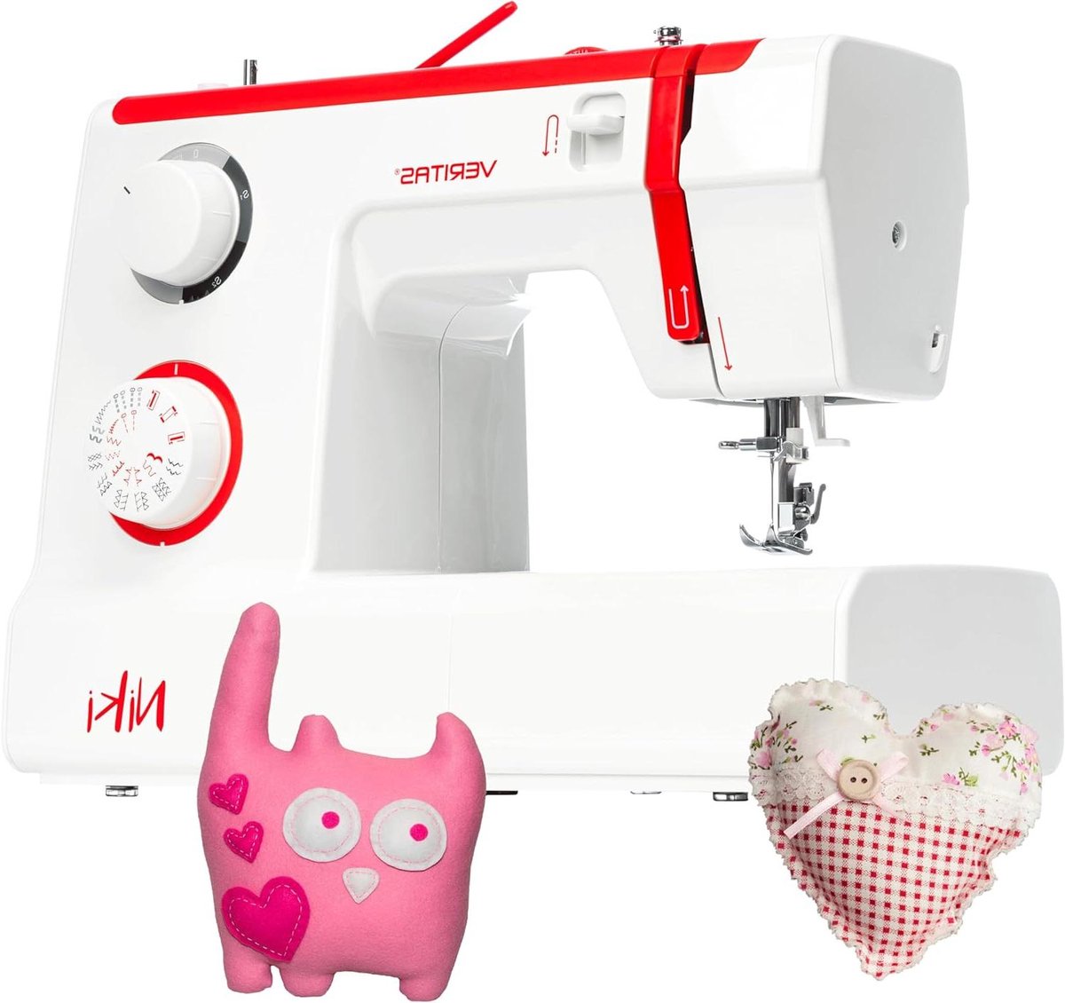 Mechanische Naaimachine - Naaimachine Beginners - Kleding Maken - 23 Steekprogramma's - 750 Steken/Minuut - Wit Rood