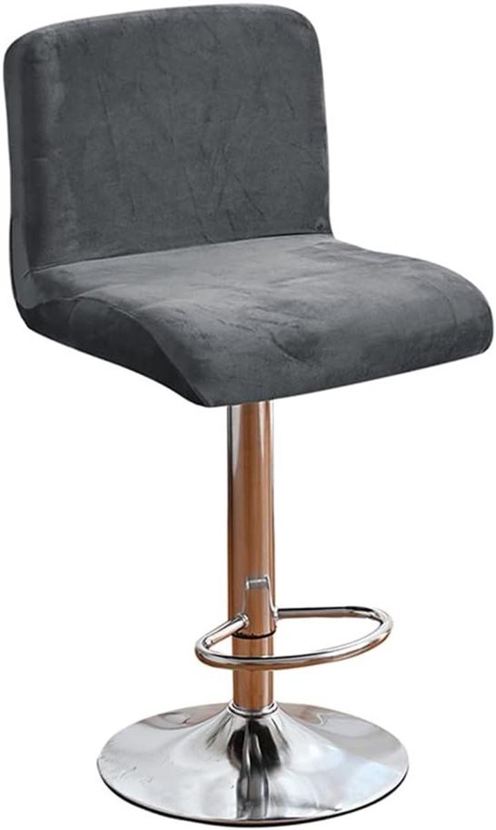 Barkrukhoezen - Stoelhoezen eetkamer - Meubels beschermen - Kreukvrij ademend materiaal - 38-48 cm zitting - Donkergrijs