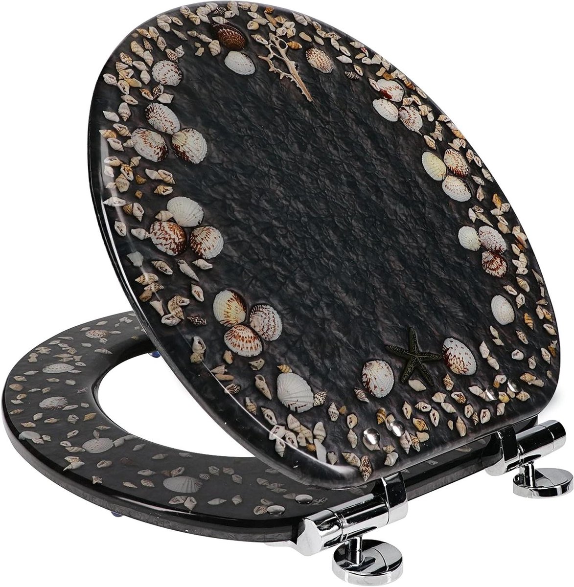 Decoratieve Toiletbril - Hars Toiletzitting - Badkamerinrichting - Met Schelpen - Ronde - Maui