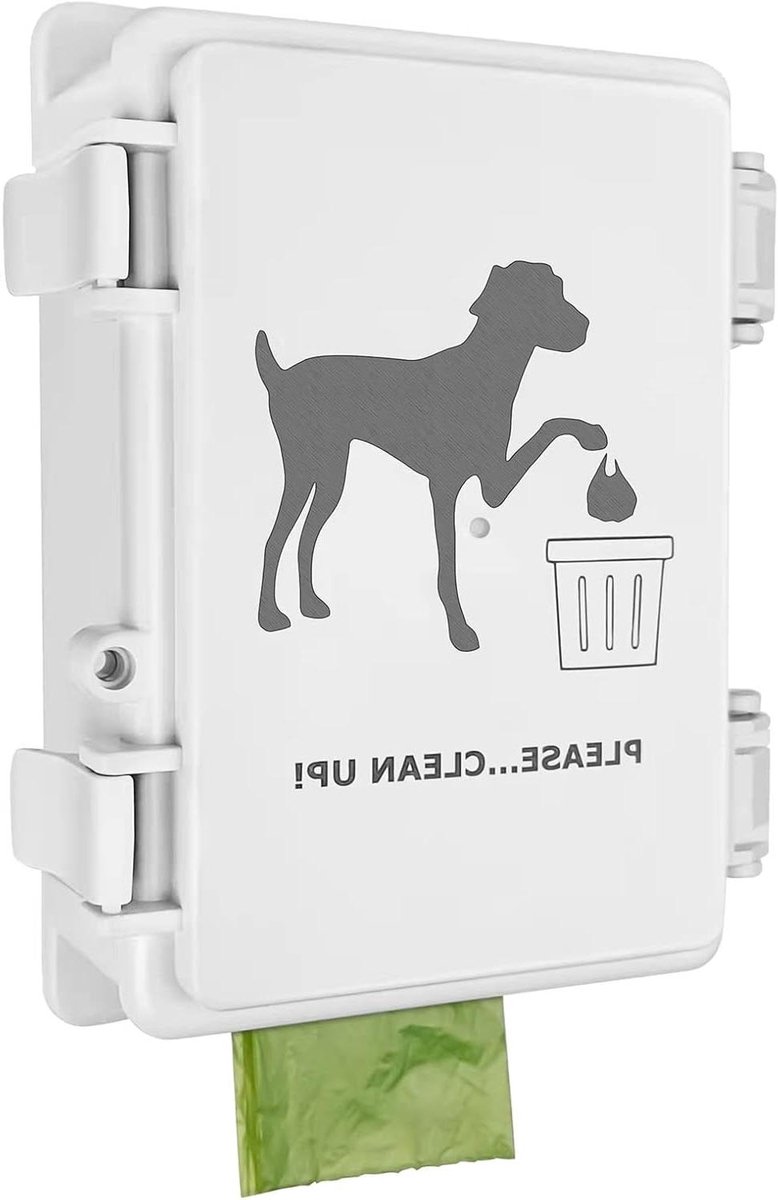 Hondenpoepzak Dispenser - Afvalstation Huisdier - Buiten Opruimen - Waterdicht ABS Plastic - 19.8 x 14.2 x 7.9 cm - Wit