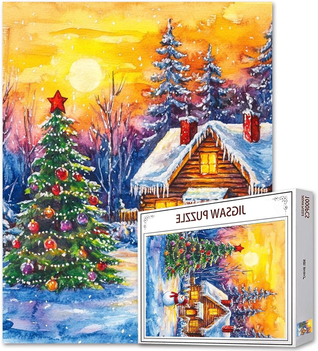 Landschap Puzzel - Legpuzzel Volwassenen - Ontspanning Thuis - Nauwkeurig Gesneden - 50 x 70 cm - Kerstmis Artwork