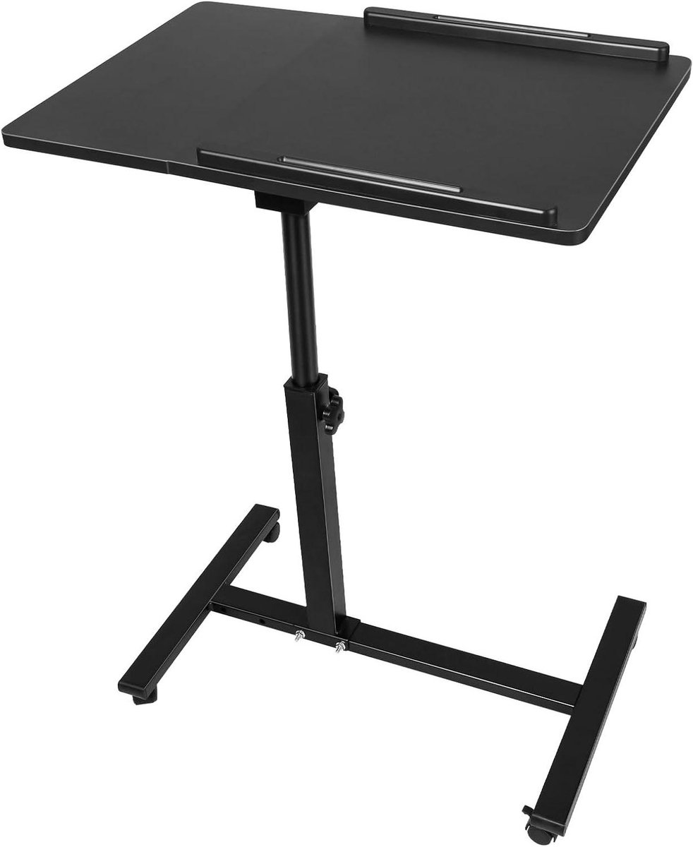 Gaming Bureau - Laptop Tafel - Thuiswerken - Inklapbaar met Wielen - 70 x 44 x 95 cm - Zwart