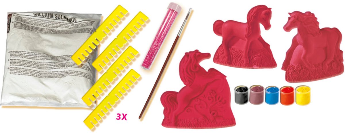 SES Creative - Hobby Pink - Gieten en Schilderen - 3 Paarden - Knutselen Meisjes - Sneldrogend - Vanaf 5 jaar — afbeelding 9