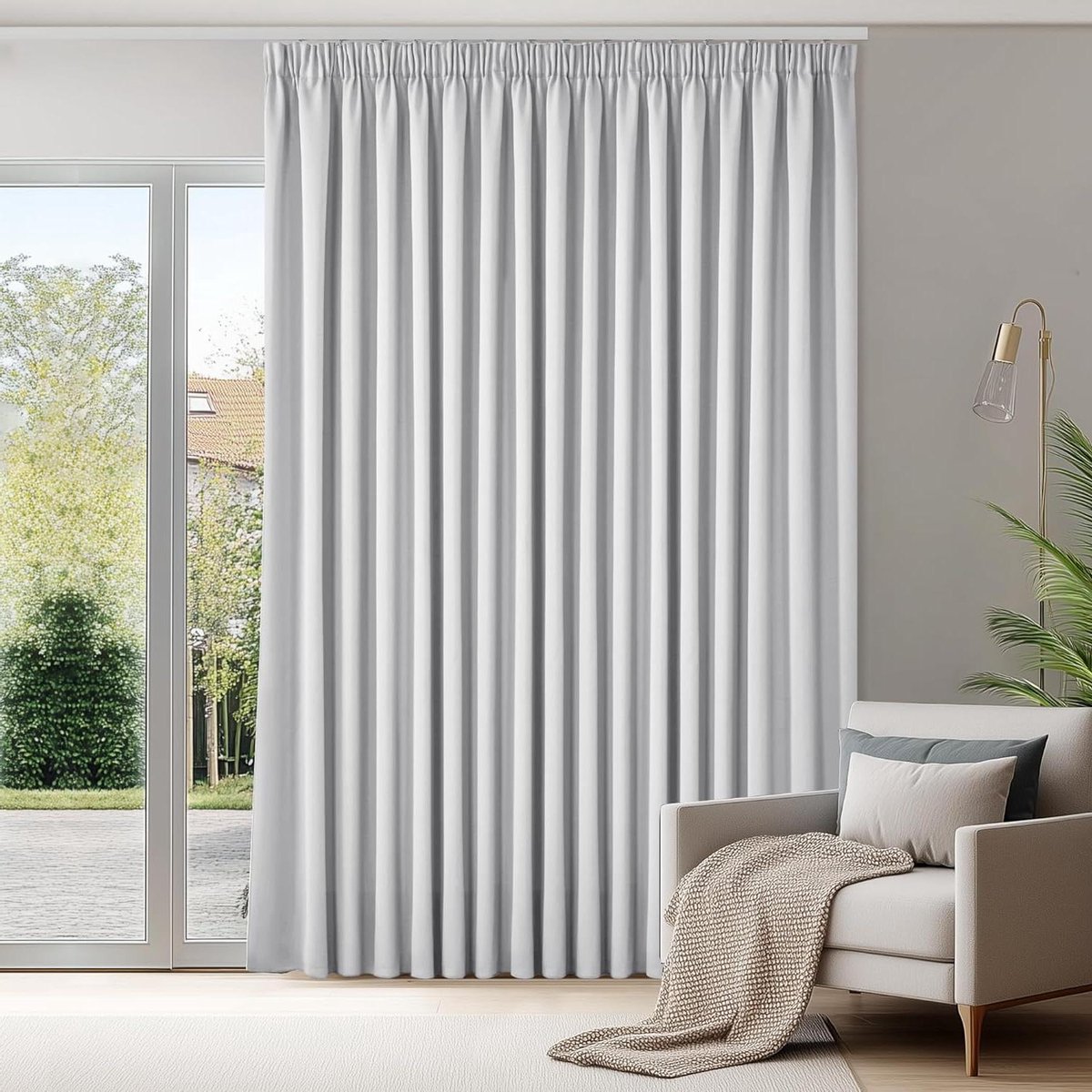 Verduisterende Gordijnen - Gordijnstof Raambekleding - Woonkamer Slaapkamer - Drievoudige Weeftechnologie - 300x245 CM - Wit