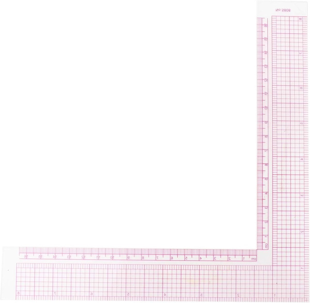 Sewing Ruler voor Naaien en Quilten - L-vormige Liniaal voor Kledingontwerp en Patrooncreatie (5808)