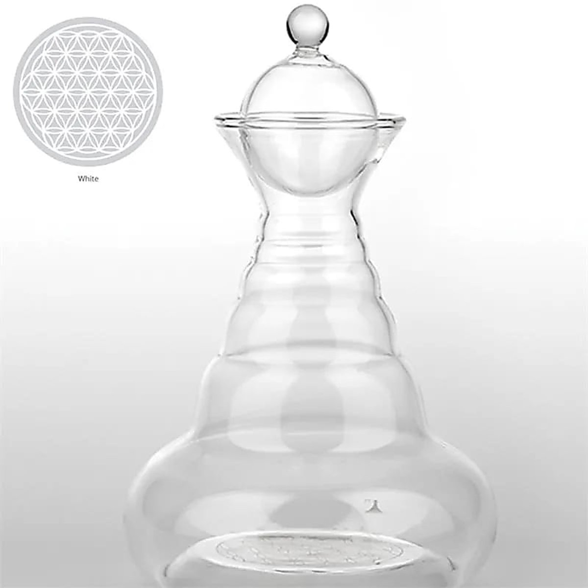Yogi & Yogini Vitaalwaterkaraf White Alladin met BDL wit - 1300 - Glas Transparant
