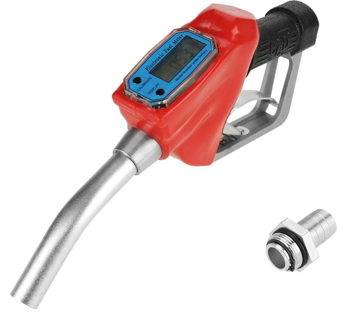 aladdien - Electric Diesel Pump - Hand Brandstofpomp - Digitale Tellen - Rood - Kerosine en Benzine - Voor Vullen - AC 15A