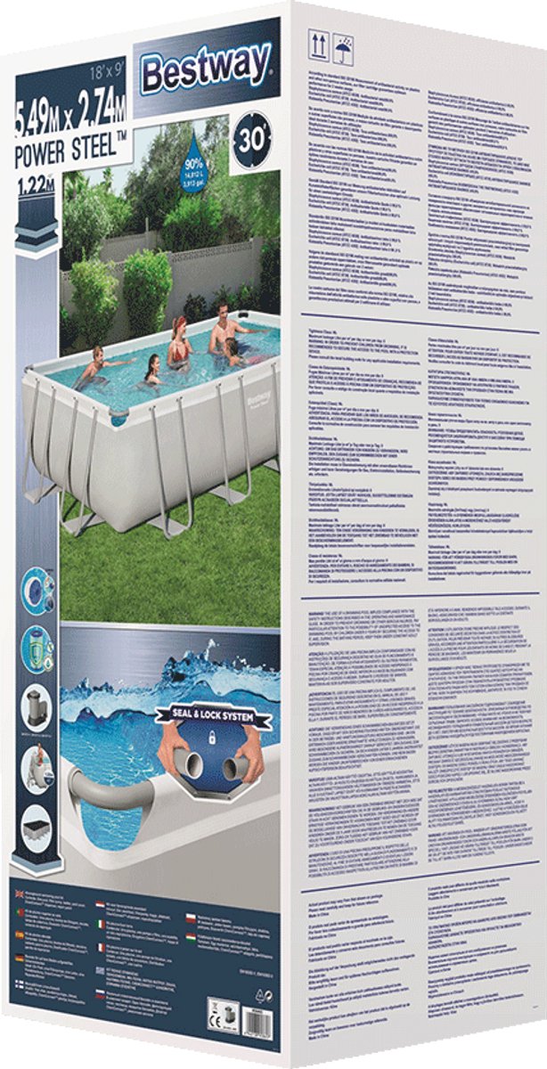 Bestway Power Steel kit piscine avec pompe de filtration - 549 x 274 x 122 cm