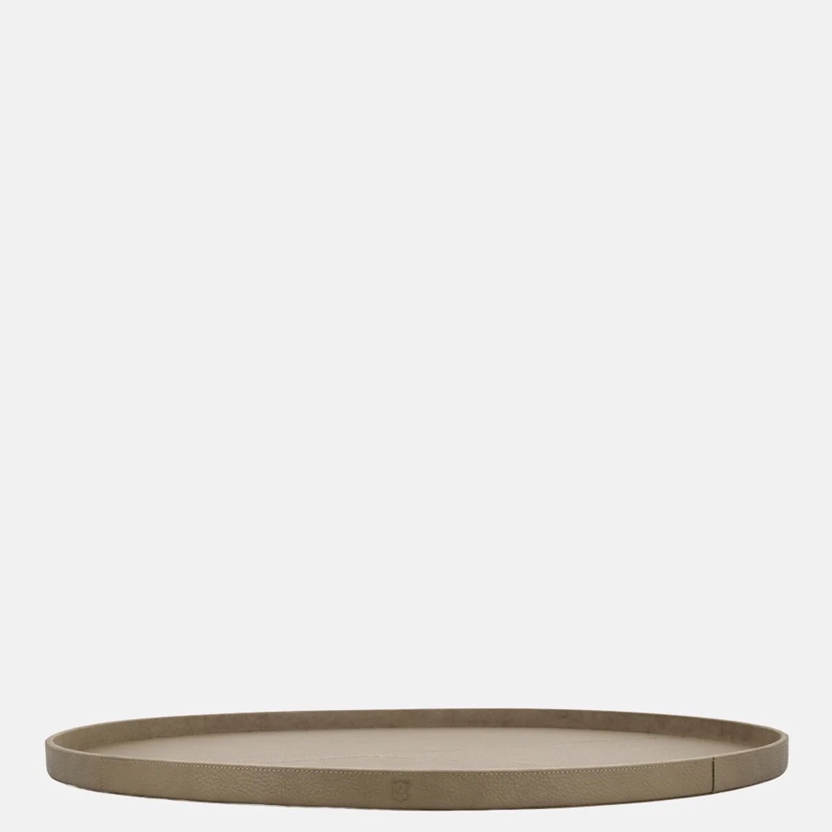 Chamada Lauren leren dienblad rond effen XL taupe