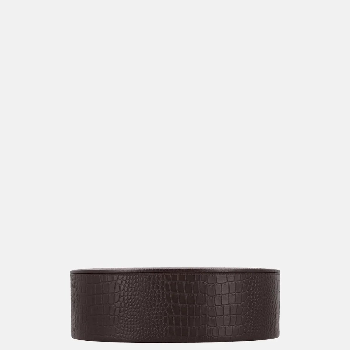 Chamada leren opbergbox ovaal croco large donkerbruin