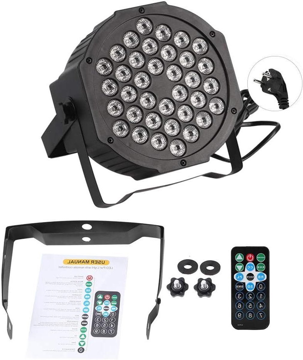 LED Podiumlamp - Feestverlichting Spot - Sfeer Creëren - 36 RGB LEDs - 700 g - Zwart