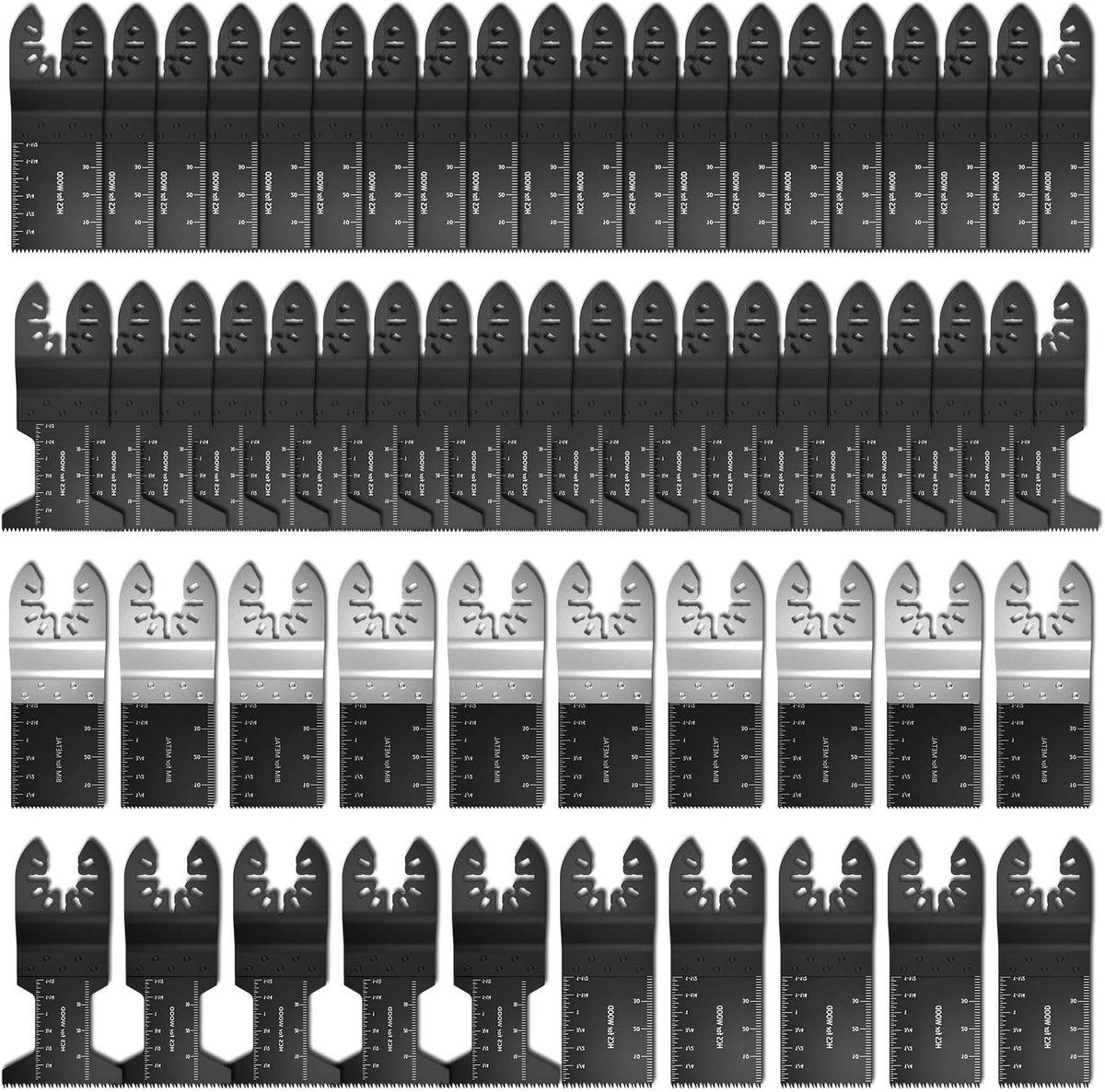Set van 60 zaagbladen voor oscillating tools, accessoires voor multitools, snelwisselbladen voor fijn zaagwerk