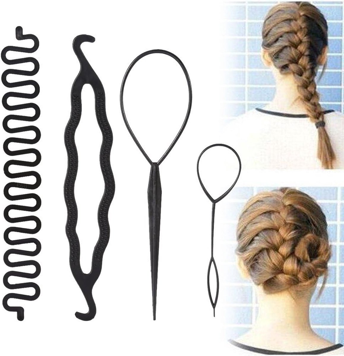 DIY Haarbun Maker - Creatieve Styling Tools voor Vrouwen - Snel en Eenvoudig Spiralen en Vlechten voor een Perfecte Haarlook