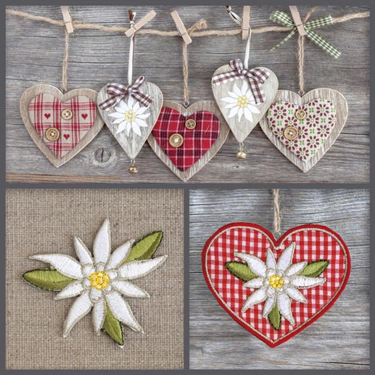 Servetten Lunch - Papieren servetten - Tafeldekken - Edelweiss design - 33x33cm 20 stuks - Wit