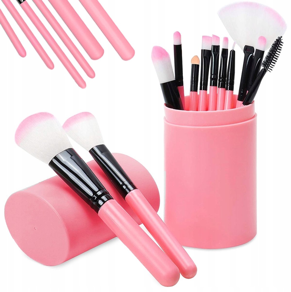 Hangzhou A Link Star Technology Serie - Make-up Borstelset - 12 Stuks - Synthetisch - Roze