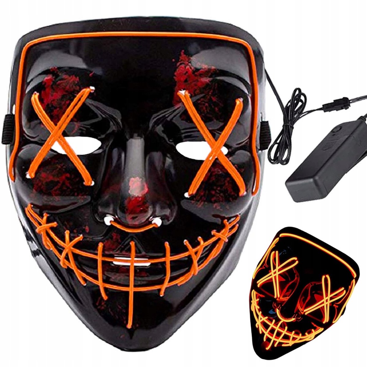 Hangzhou A Link Star Technology - LED Masker - Halloween - Universele Maat - Drie Verlichtingsmodi