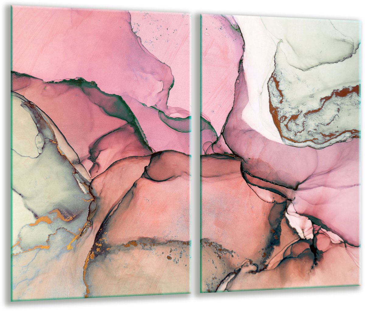 TMK ArtDeko Serie - Snijplank Glas - 30x52cm - Inductiekookplaat Bescherming - Marmer Look