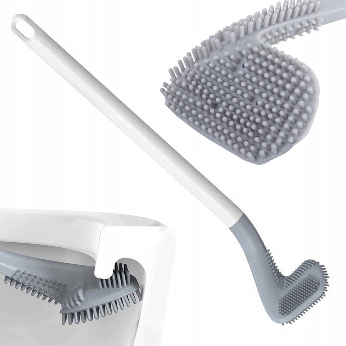 Pingyang Rongrong Handicraft - Siliconen Toiletborstel - Wit - Wandmontage