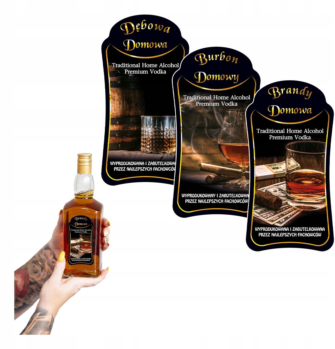Bimberek Etykety - Premium Zelfklevende Alcoholetiketten - 10 Stuks - Dikte Papier