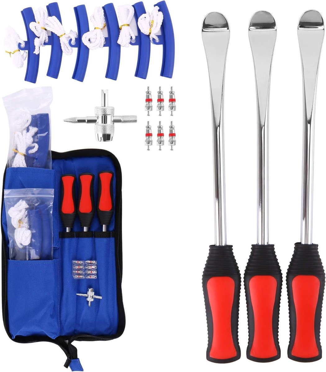 Bandenlepels Set - Bandenoppompen Lepel - Motorbanden Wisselen - Ergonomische Rubberen Handgreep - 115 inch - Grijs