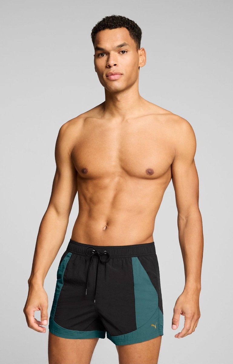 Puma Zwembroek Heren Shorts Crinkle Colour Block Jelly Zwart