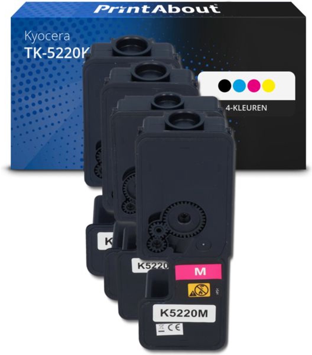 PrintAbout huismerk Toner TK-5220K 4-kleuren Multipack geschikt voor Kyocera