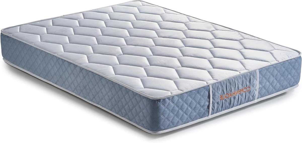 Viscoelastisch Matras - Traagschuim Matras Comfort Matras - Ontspannen Slapen - Dubbelzijdig Ontwerp - 150x190 cm - Wit/Blauw