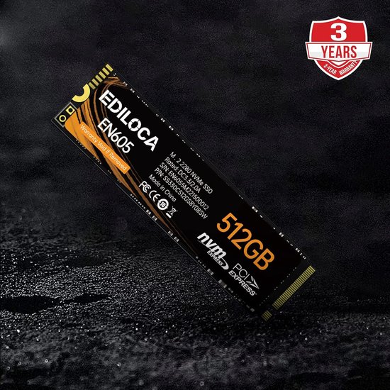 Interne SSD - Solid State Drive - Sneller Computer Gebruik - NVMe PCIe Gen3x4 - 512 GB - Zwart — afbeelding 4