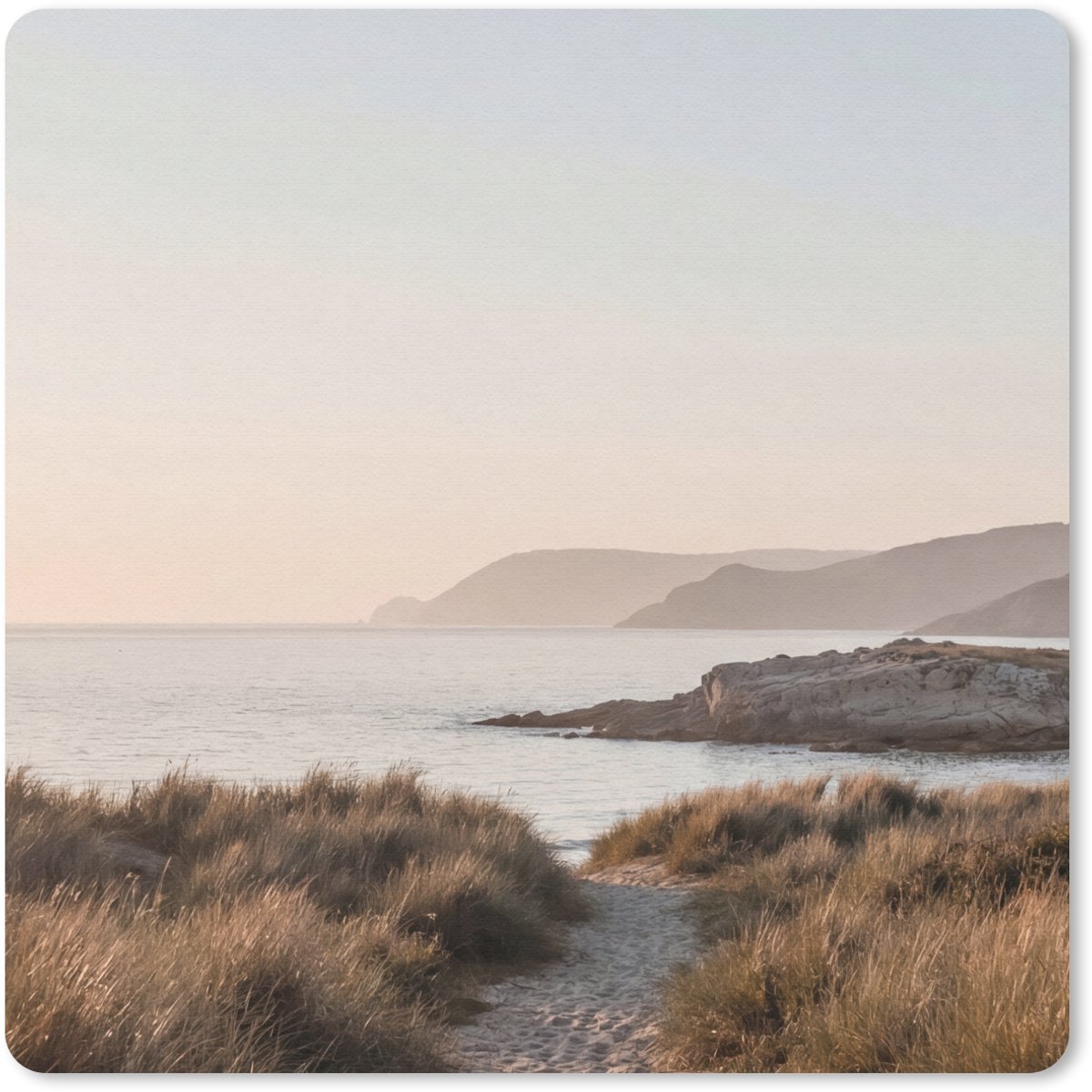 Muismat 30x30 cm - Mousepad Landschap - Kust - Duinen - Muismatten