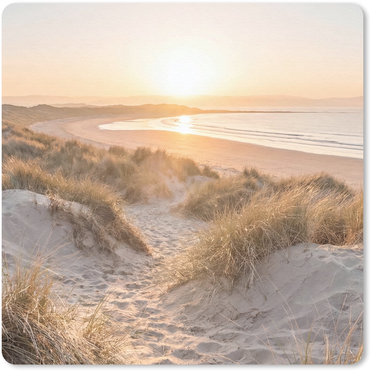 Muismat 20x20 cm - Mousepad Duinen - Strand - Zee - Muismatten