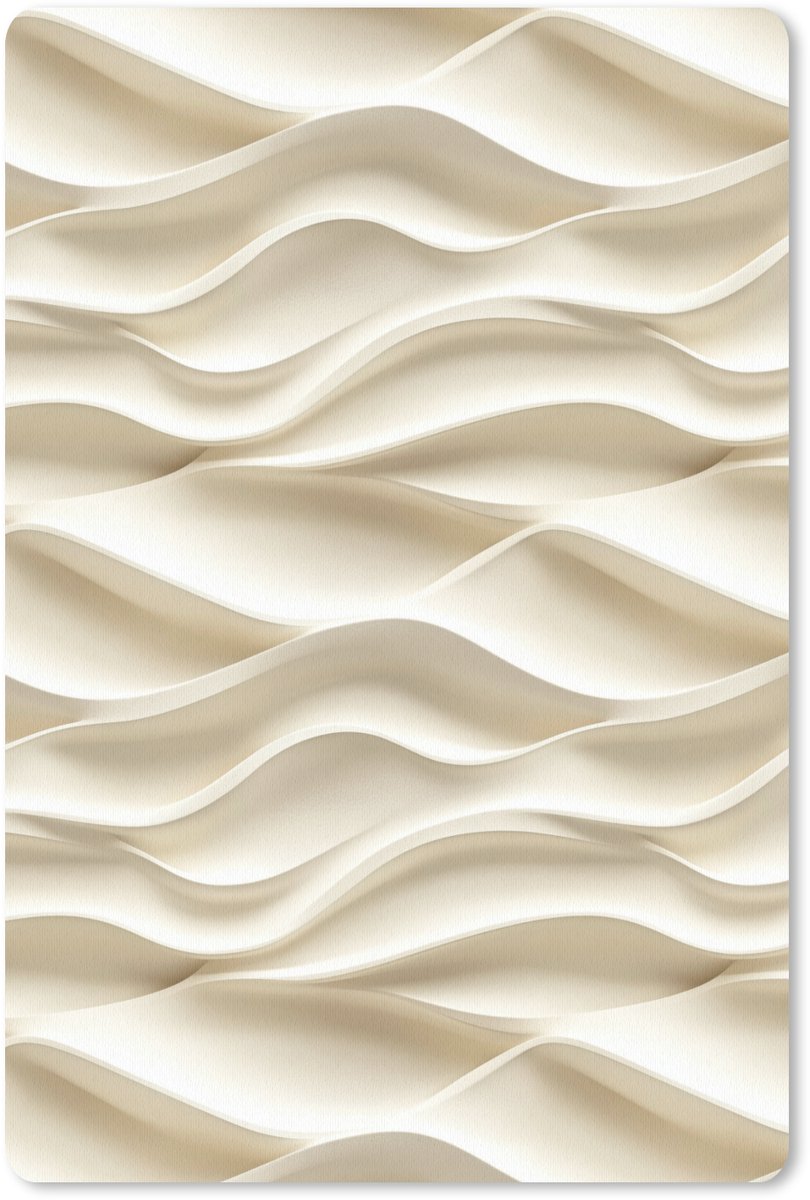 Muismat 13x20 cm - Mousepad Lijnen - Golvend - Crème - Muismatten