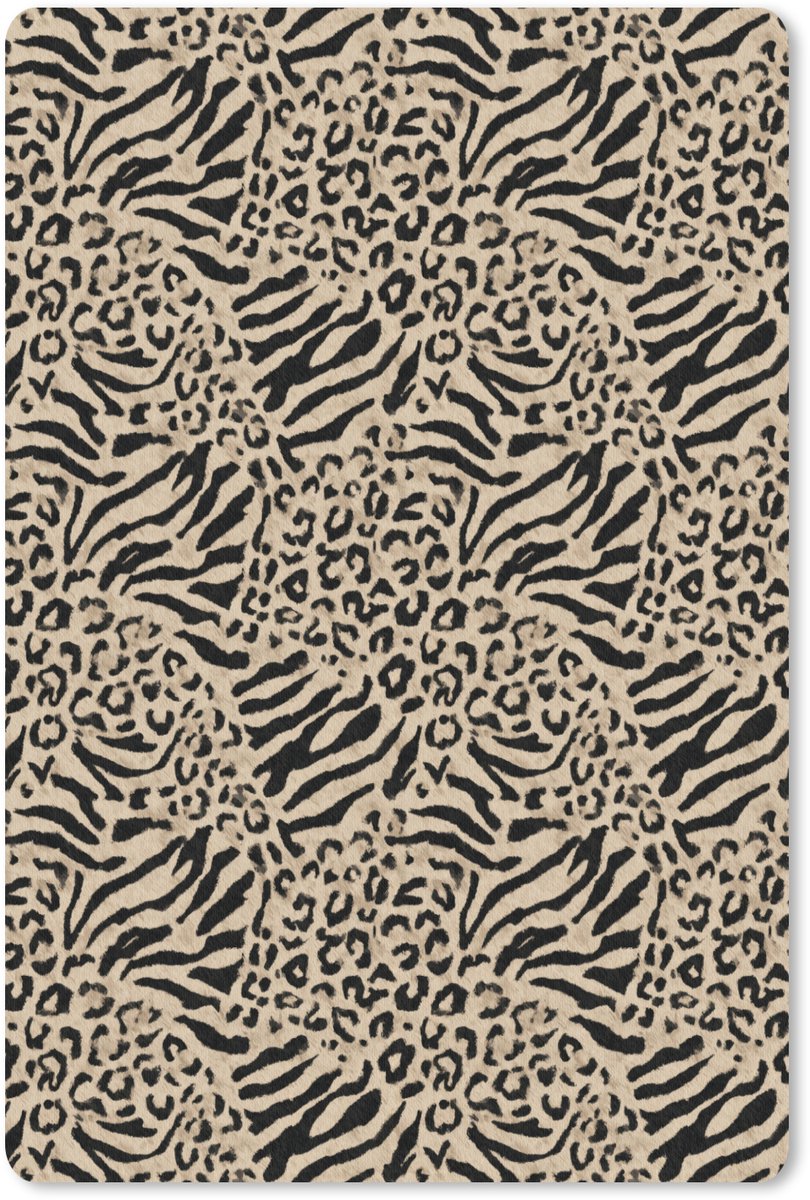 Muismat 13x20 cm - Mousepad Giraf - Zebra - Motief - Bruin - Muismatten