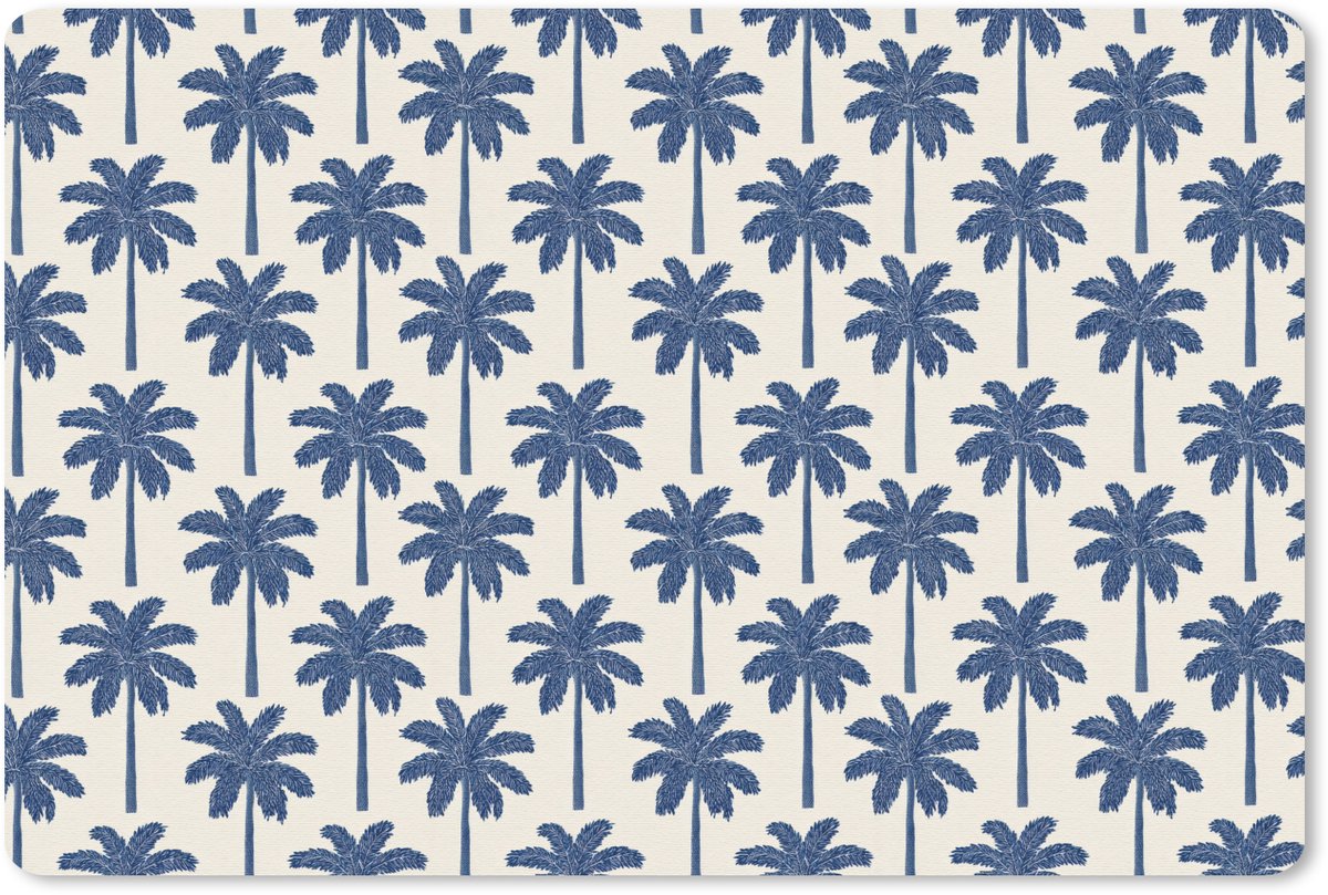 Muismat 13x8 cm - Mousepad Symmetrisch - Palm - Blauw - Muismatten