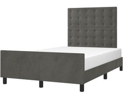 Bedframe met hoofdeinde - Ledikant Tweepersoons - Ontspannen Slapen - Verstelbaar Hoofdeinde - 120x200 cm - Donkergrijs