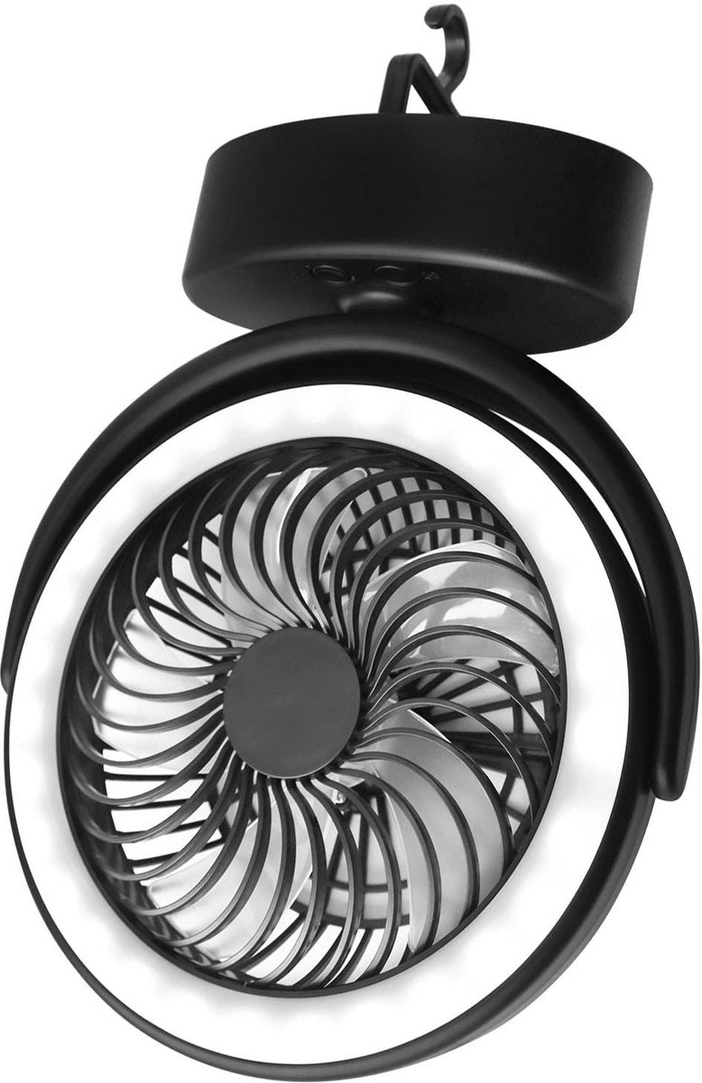 Dailygoods - Dailygoody - Camping licht - Draagbare ventilator - 180 graden draaibaar - USB - Lichtgewicht - Geschikt voor buitenactiviteiten - Opvouwbaar